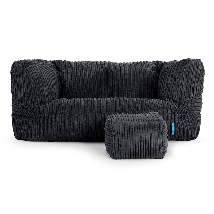 Albert Børnesofa 2-6 år - Klassisk Jernbanefløjl Sort 02