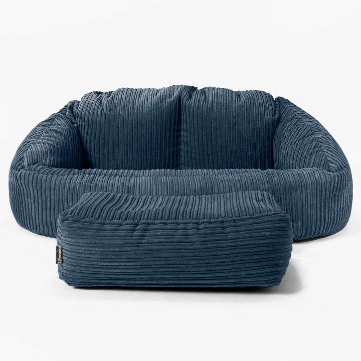 Bubble-sækkesofa - Klassisk Jernbanefløjl Navy 02