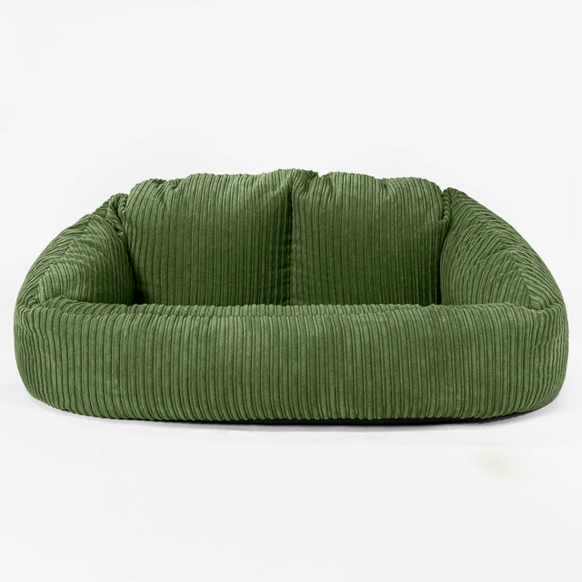 Bubble-sækkesofa - Klassisk Jernbanefløjl Skovgrøn 01