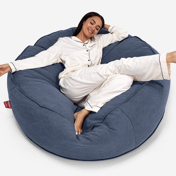 Kæmpe Sækkestol Sofa XXL 'Mega Mammut' Udskifteligt betræk - Stonewashed denim 01