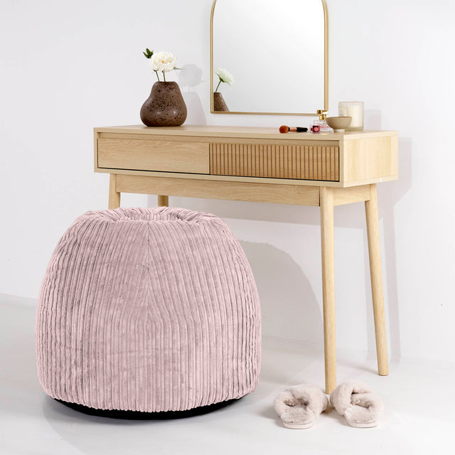 Pufskammel til Sminkebord - Klassisk Jernbanefløjl Blush Lyserød - 02