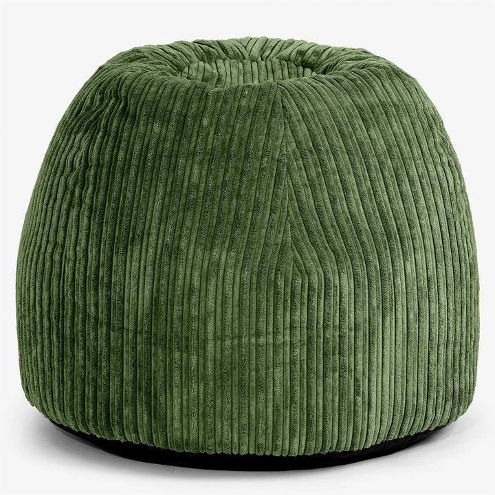 Ergonomisk Kontor-pouf Stol - Klassisk Jernbanefløjl Skovgrøn - 01