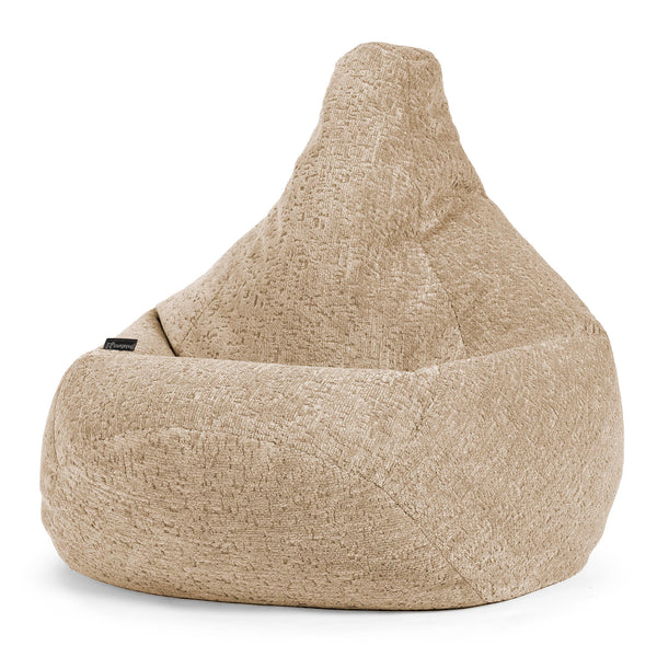 Gamer Sækkestol - Luksus Chenille Mink 01