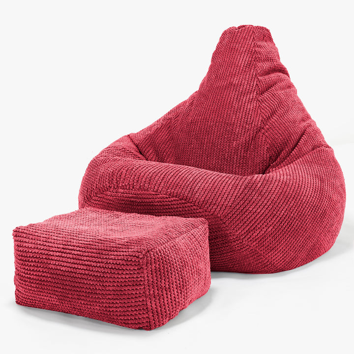 Gamer Sækkestol - Pom Pom Pastelrød 01