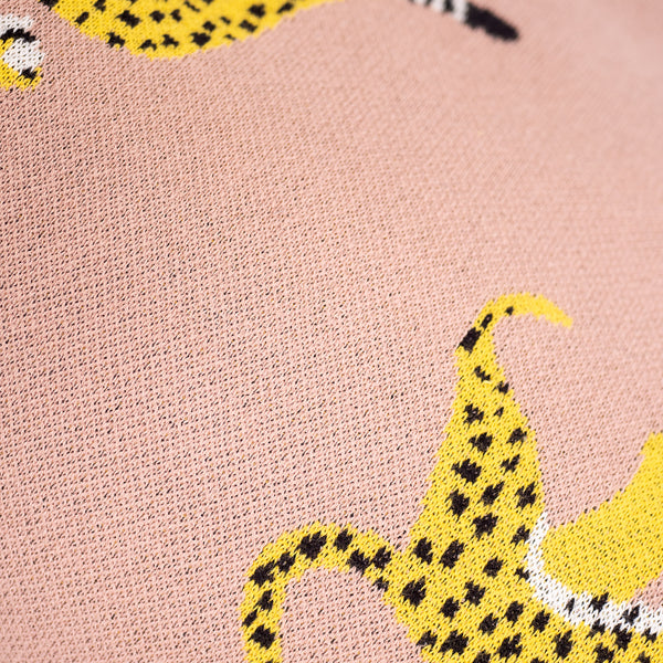 Gamer Sækkestol - Strikket Gepard Pink Fabric Close-up Image
