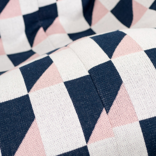 Gaming Sækkestol - Strikket Geometrisk Blå Fabric Close-up Image