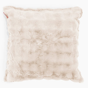 Kæmpe Pudebetræk 70 x 70cm - Imiteret Pels Bubble Cremefarvet