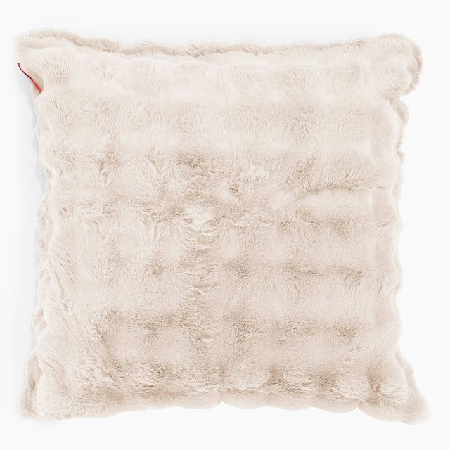 Kæmpe Pudebetræk 70 x 70cm-Imiteret Pels Bubble Cremefarvet 01