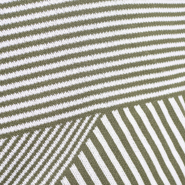 Kæmpe Pudebetræk 70 x 70cm - Strikket Stribe Grøn Fabric Close-up Image