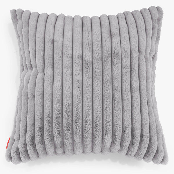 Kæmpe Pudebetræk 70 x 70cm - Ultraplysfløjl Grå 01