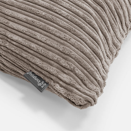 Kæmpe Pudebetræk 40 x 70cm - Klassisk Jernbanefløjl Duegrå 02