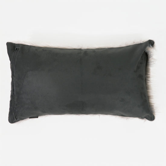 Kæmpe Pudebetræk 40 x 70cm - Mongolsk Imiteret Pels Grå 02