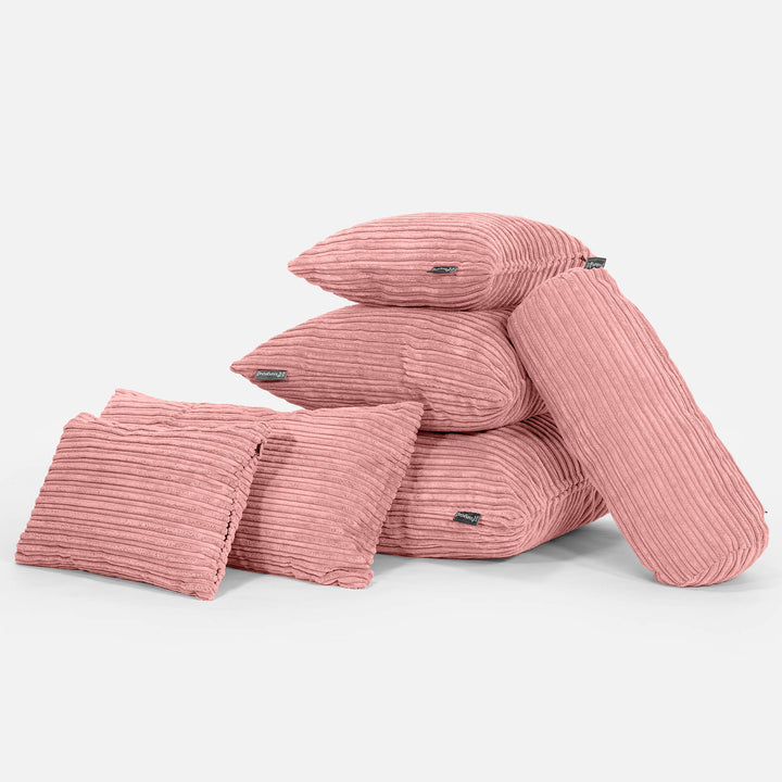 Kæmpe Pudebetræk 70 x 70cm - Klassisk Jernbanefløjl Fersken 04