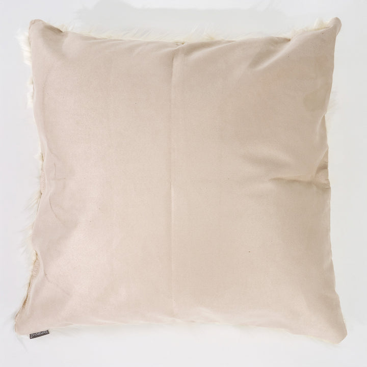 Kæmpe Pudebetræk 70 x 70cm - Mongolsk Imiteret Pels Cremefarvet 02