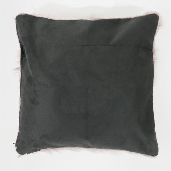 Kæmpe Pudebetræk 70 x 70cm - Mongolsk Imiteret Pels Grå 02