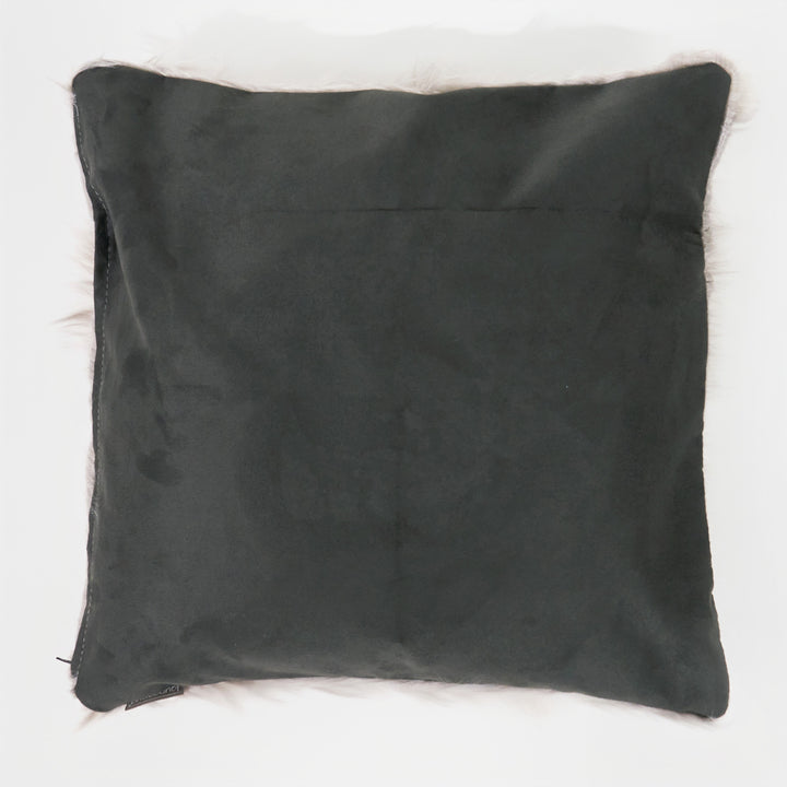 Kæmpe Pudebetræk 70 x 70cm - Mongolsk Imiteret Pels Grå 02