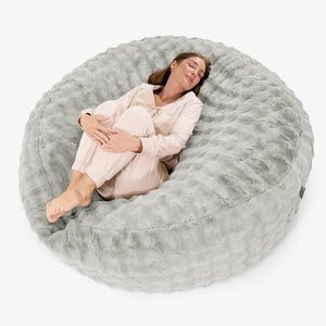 Kæmpe Sækkestol Sofa XXL 'Mega Mammut' - Imiteret Pels Bubble Salviegrøn
