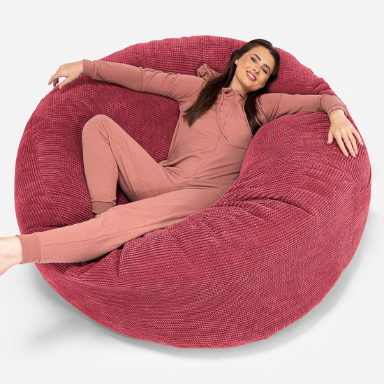 Kæmpe Sækkestol Sofa XXL 'Mega Mammut' - Pom Pom Pastelrød 01