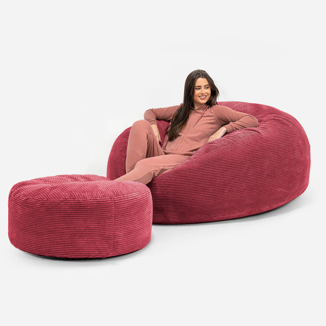 Kæmpe Sækkestol Sofa XXL 'Mega Mammut' - Pom Pom Pastelrød 02