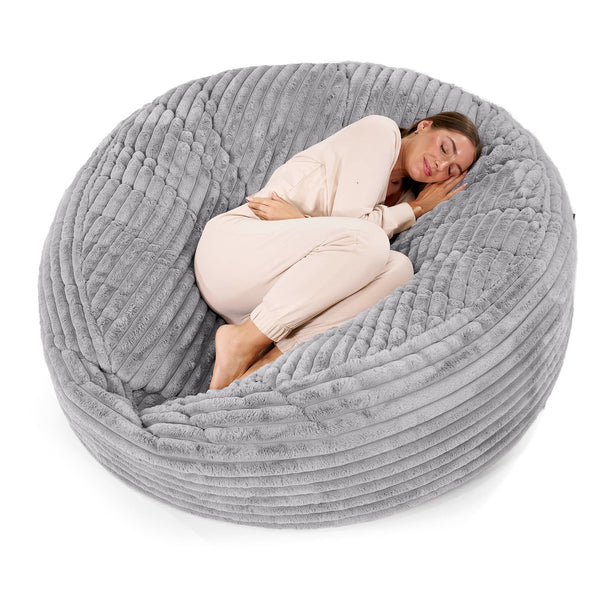 Kæmpe Sækkestol Sofa XXL 'Mega Mammut' - Ultraplysfløjl Grå