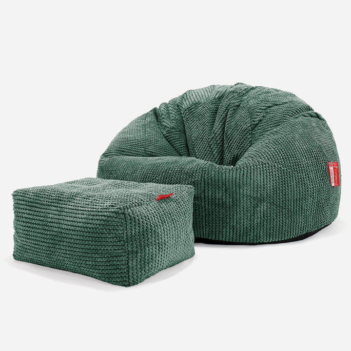 Klassisk Sækkestol - Pom Pom Mosgrøn 01