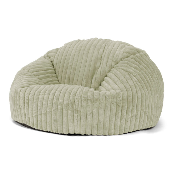 Klassisk Sækkestol Sofa - Ultraplysfløjl Salviegrøn 01