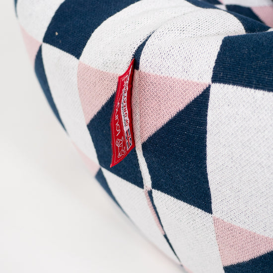 Klassisk Sækkestol - Strikket Geometrisk Blå 03