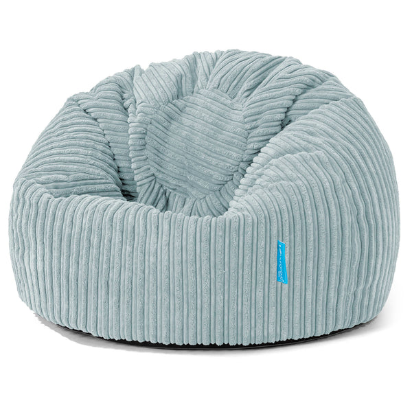 Klassisk Sækkestol til Børn 1-5 år - Klassisk Jernbanefløjl Mintgrøn 01