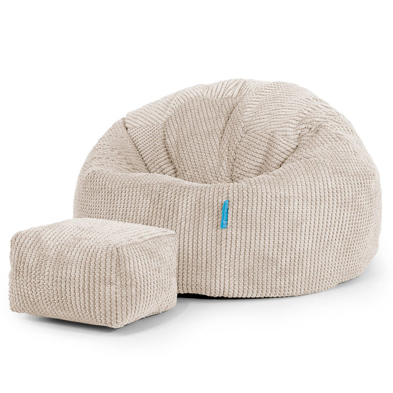 Klassisk Sækkestol til Børn 1-5 år - Pom Pom Cremefarvet 02