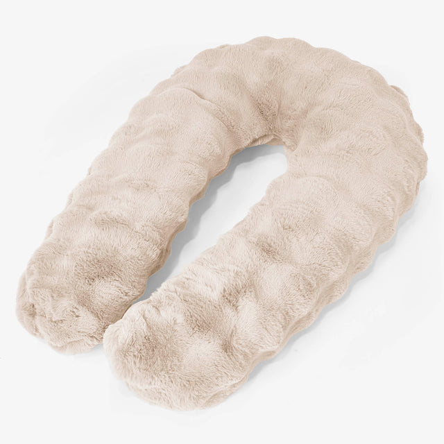Krammepude - Imiteret Pels Bubble Cremefarvet 01