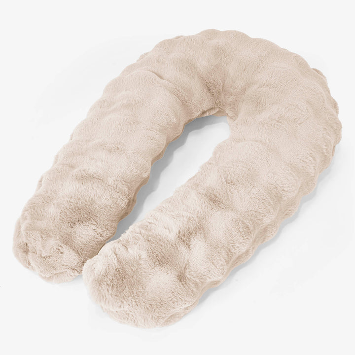 Krammepude - Imiteret Pels Bubble Cremefarvet 01