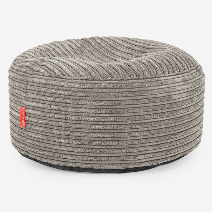 Ottoman Puf med Bakke - Klassisk Jernbanefløjl Mink 03