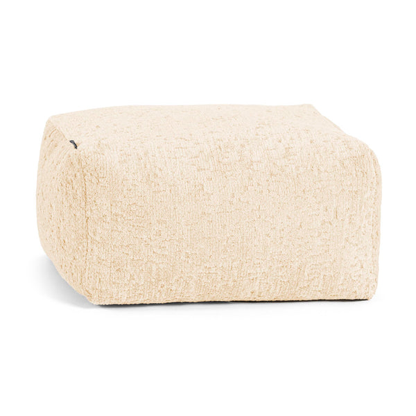Lille Fodskammel - Luksus Chenille Elfenben 01