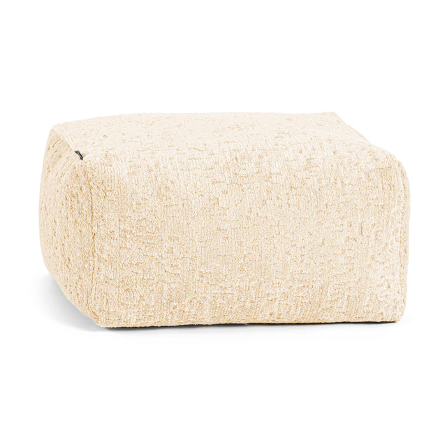 Lille Fodskammel - Luksus Chenille Elfenben 01