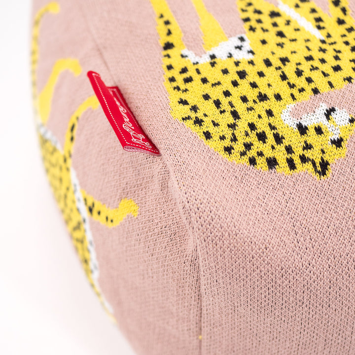 Lille Fodskammel - Strikket Gepard Pink 02