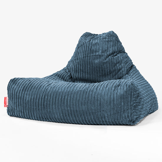 Lounge Sækkestol - Klassisk Jernbanefløjl Navy 01