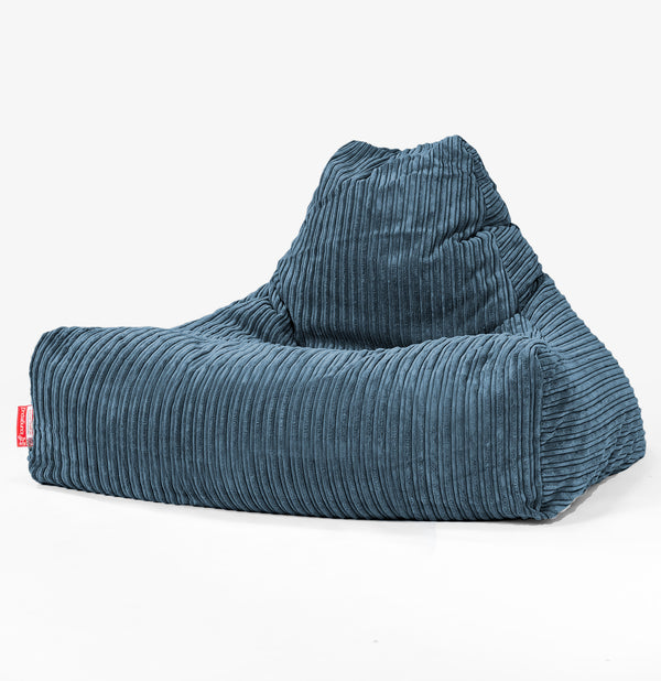 Lounge Sækkestol - Klassisk Jernbanefløjl Navy 01