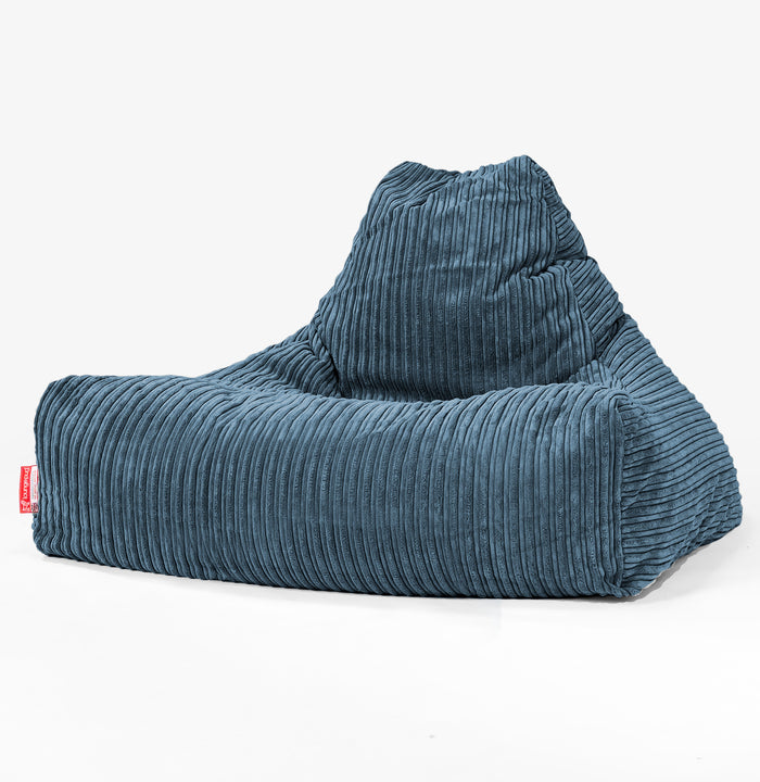 Lounge Sækkestol - Klassisk Jernbanefløjl Navy 01