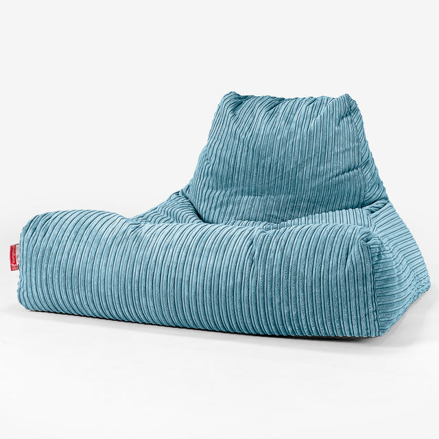 Lounge Sækkestol Sofa XXL - Klassisk Jernbanefløjl Turkis Blå 01