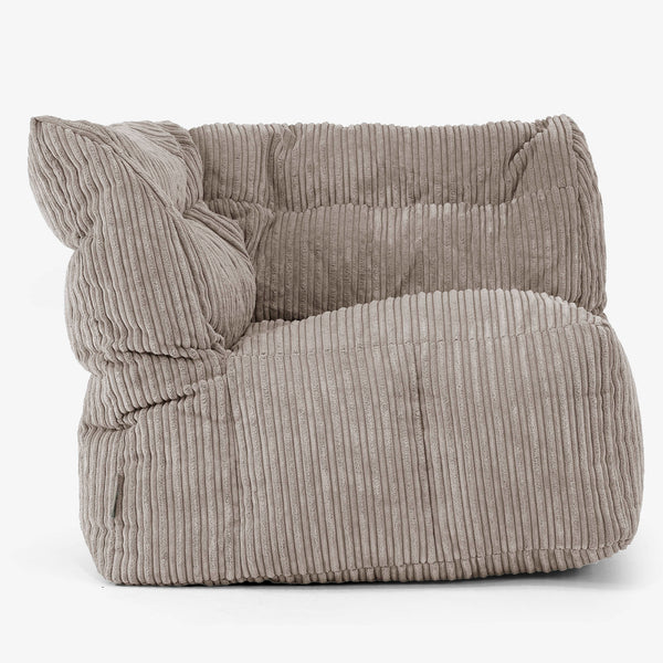 Modulsofa Sækkestol, Højre Hjørne Sektion - Klassisk Jernbanefløjl Duegrå 01