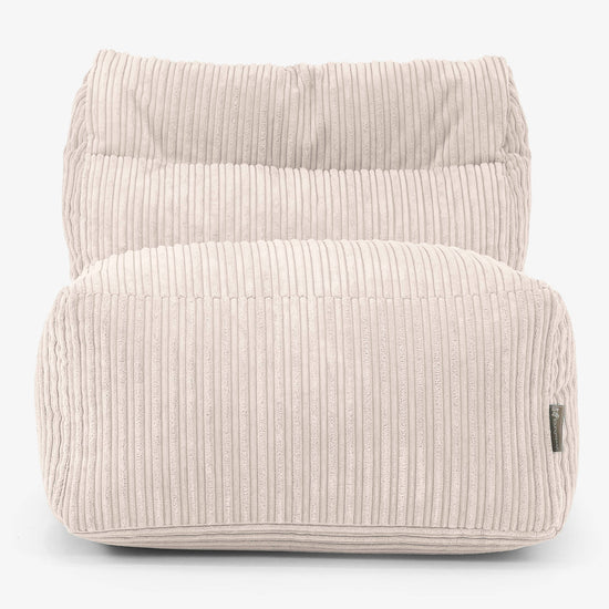 Modulsofa Sækkestol, Midter Sektion - Klassisk Jernbanefløjl Elfenben 02