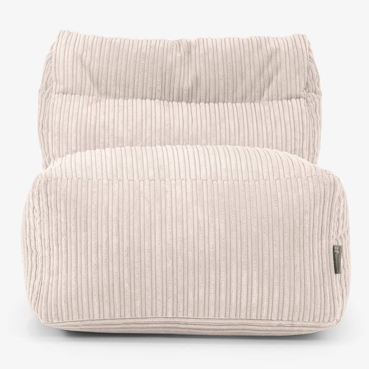 Modulsofa Sækkestol, Midter Sektion - Klassisk Jernbanefløjl Elfenben 02