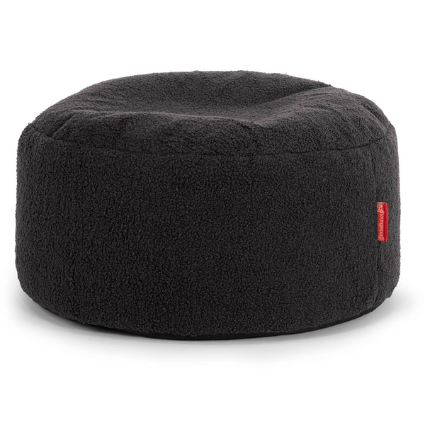 Ottoman Puf med Bakke - Boucle Grafit Grå - 01