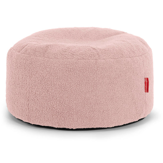 Ottoman Puf med Bakke - Boucle Lyserød - 02