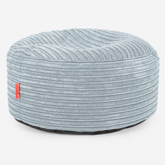 Ottoman Puf med Bakke - Klassisk Jernbanefløjl Baby Blå - 02
