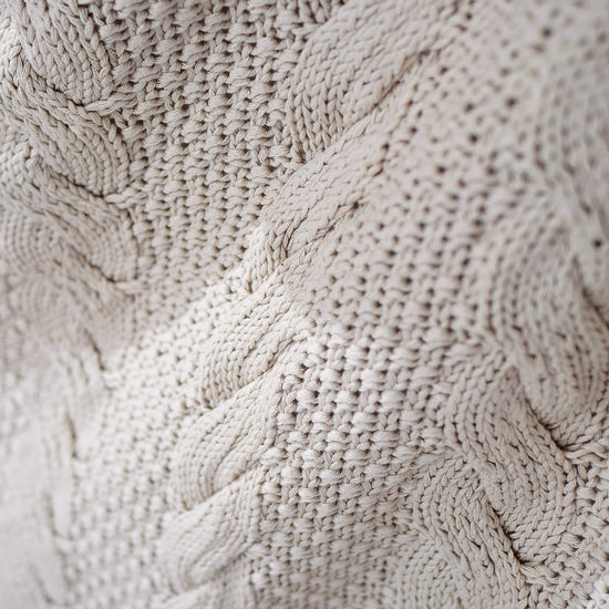 Plaid / Tæppe - Strikket Cable Cremefarvet 04
