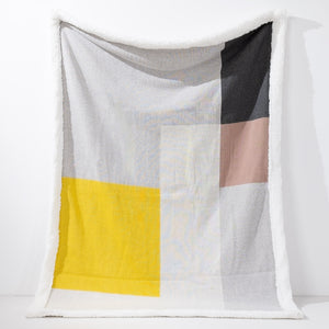 Plaid / Tæppe - Strikket Geometrisk Farveblok Grå