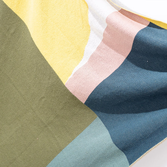 Plaid / Tæppe - Strikket Geometrisk Farveblok Grøn 02