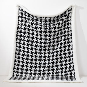 Plaid / Tæppe - Strikket Hundetand Sort