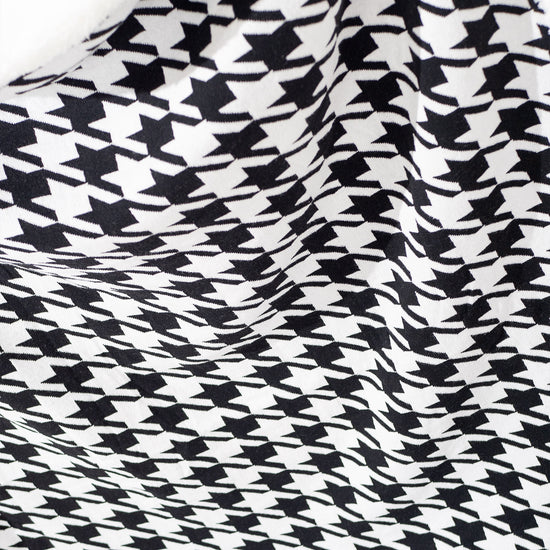 Plaid / Tæppe - Strikket Hundetand Sort 02